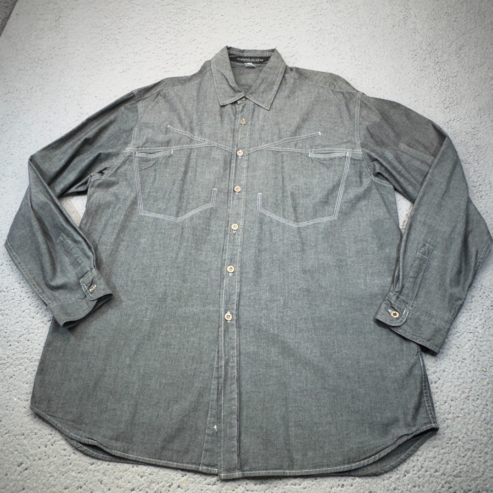 Vintage Marithe Francois Girbaud Shirt Mens Medium Trucker Metal Buttons 90s